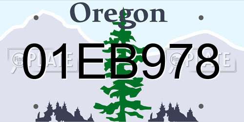 01EB978 Oregon License Plate