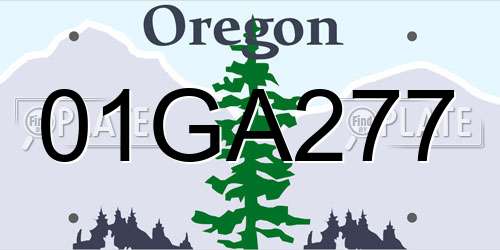 01GA277 Oregon License Plate