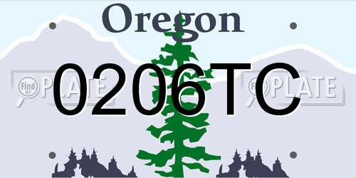 0206TC Oregon License Plate