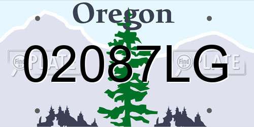 02087LG Oregon License Plate