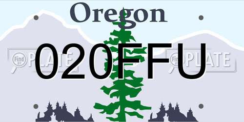 020FFU Oregon License Plate