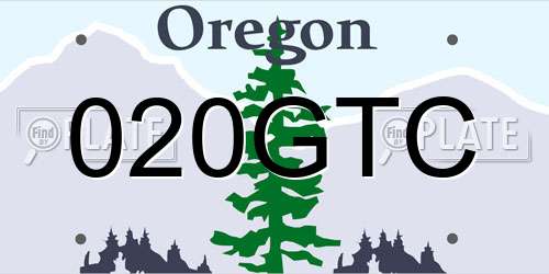020GTC Oregon License Plate