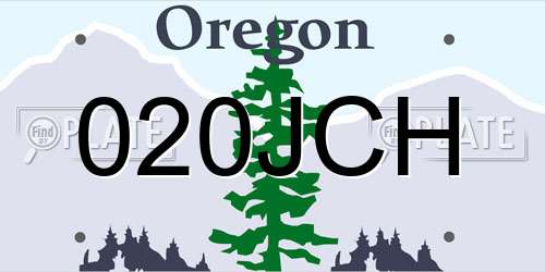 020JCH Oregon License Plate
