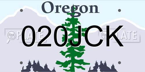 020JCK Oregon License Plate
