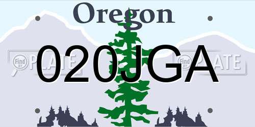 020JGA Oregon License Plate