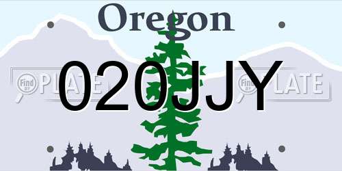 020JJY Oregon License Plate