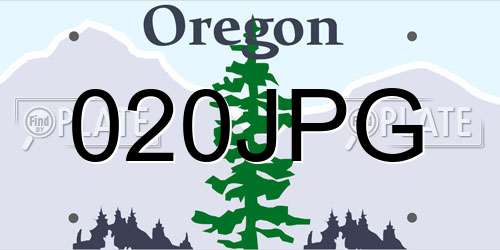 020JPG Oregon License Plate