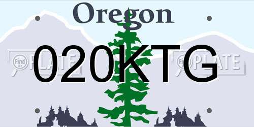 020KTG Oregon License Plate
