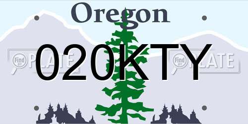 020KTY Oregon License Plate