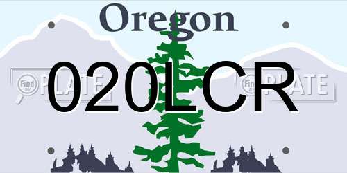 020LCR Oregon License Plate