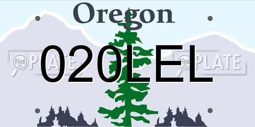 020LEL Oregon License Plate