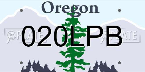 020LPB Oregon License Plate