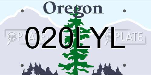 020LYL Oregon License Plate