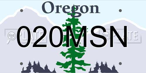 020MSN Oregon License Plate
