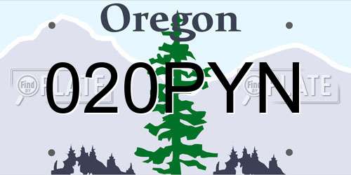 020PYN Oregon License Plate