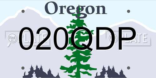 020QDP Oregon License Plate