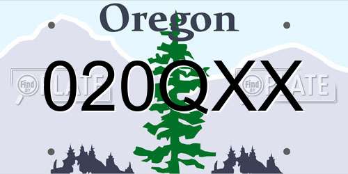 020QXX Oregon License Plate