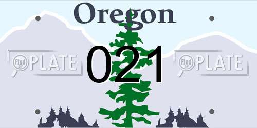 021 Oregon License Plate