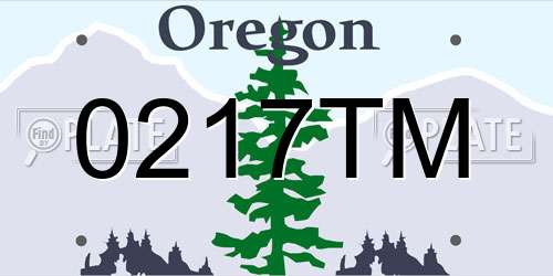 0217TM Oregon License Plate