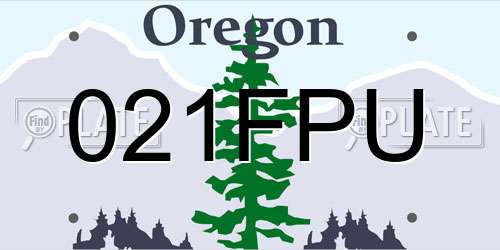 021FPU Oregon License Plate