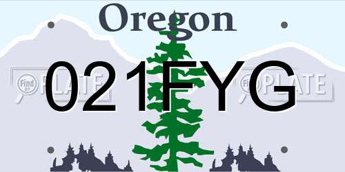 021FYG Oregon License Plate