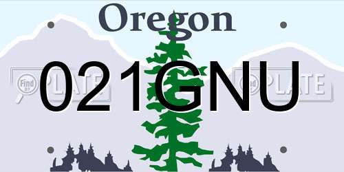 021GNU Oregon License Plate