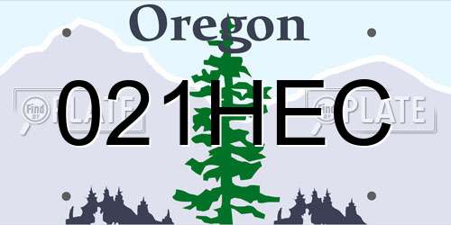 021HEC Oregon License Plate