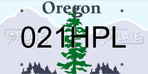 021HPL Oregon License Plate