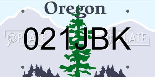 021JBK Oregon License Plate