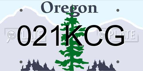 021KCG Oregon License Plate