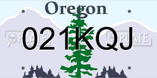 021KQJ Oregon License Plate