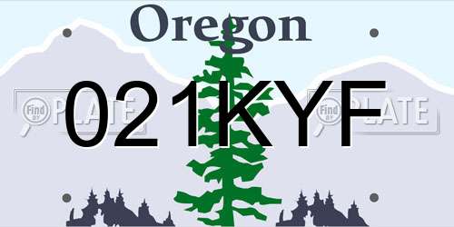 021KYF Oregon License Plate
