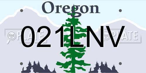 021LNV Oregon License Plate