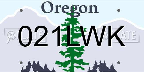 021LWK Oregon License Plate