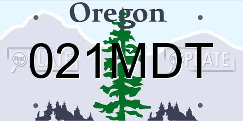 021MDT Oregon License Plate