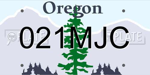 021MJC Oregon License Plate
