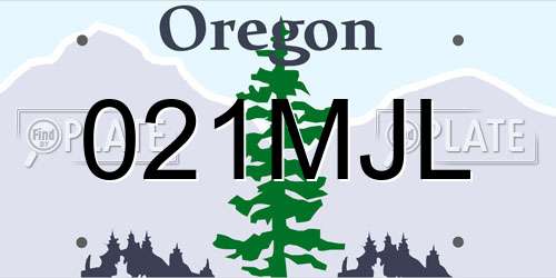 021MJL Oregon License Plate