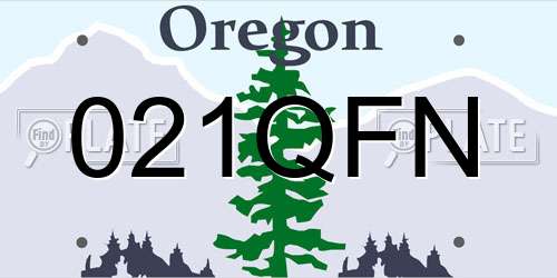 021QFN Oregon License Plate