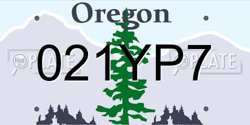 021YP7 Oregon License Plate