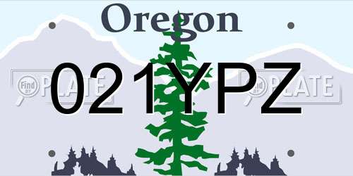 021YPZ Oregon License Plate