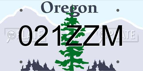 021ZZM Oregon License Plate