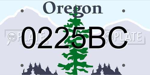 0225BC Oregon License Plate