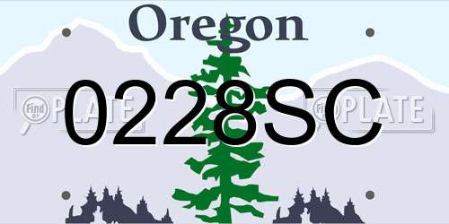 0228SC Oregon License Plate