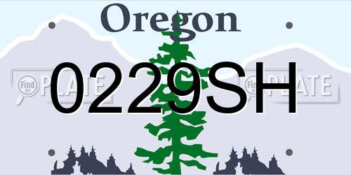 0229SH Oregon License Plate