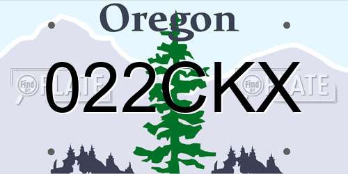 022CKX Oregon License Plate