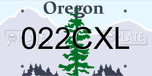 022CXL Oregon License Plate