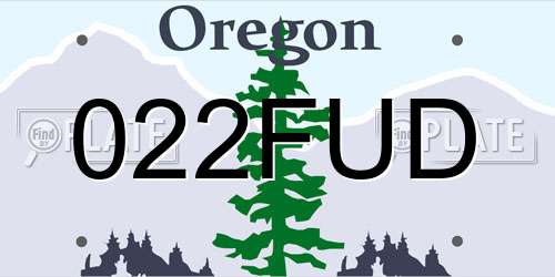 022FUD Oregon License Plate