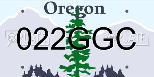 022GGC Oregon License Plate