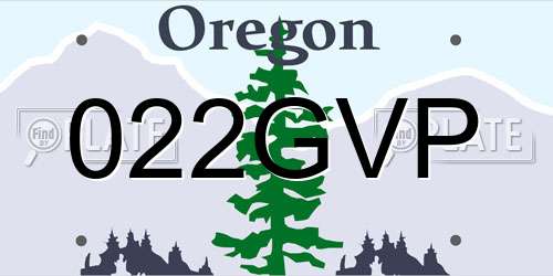 022GVP Oregon License Plate