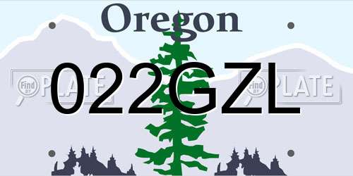 022GZL Oregon License Plate
